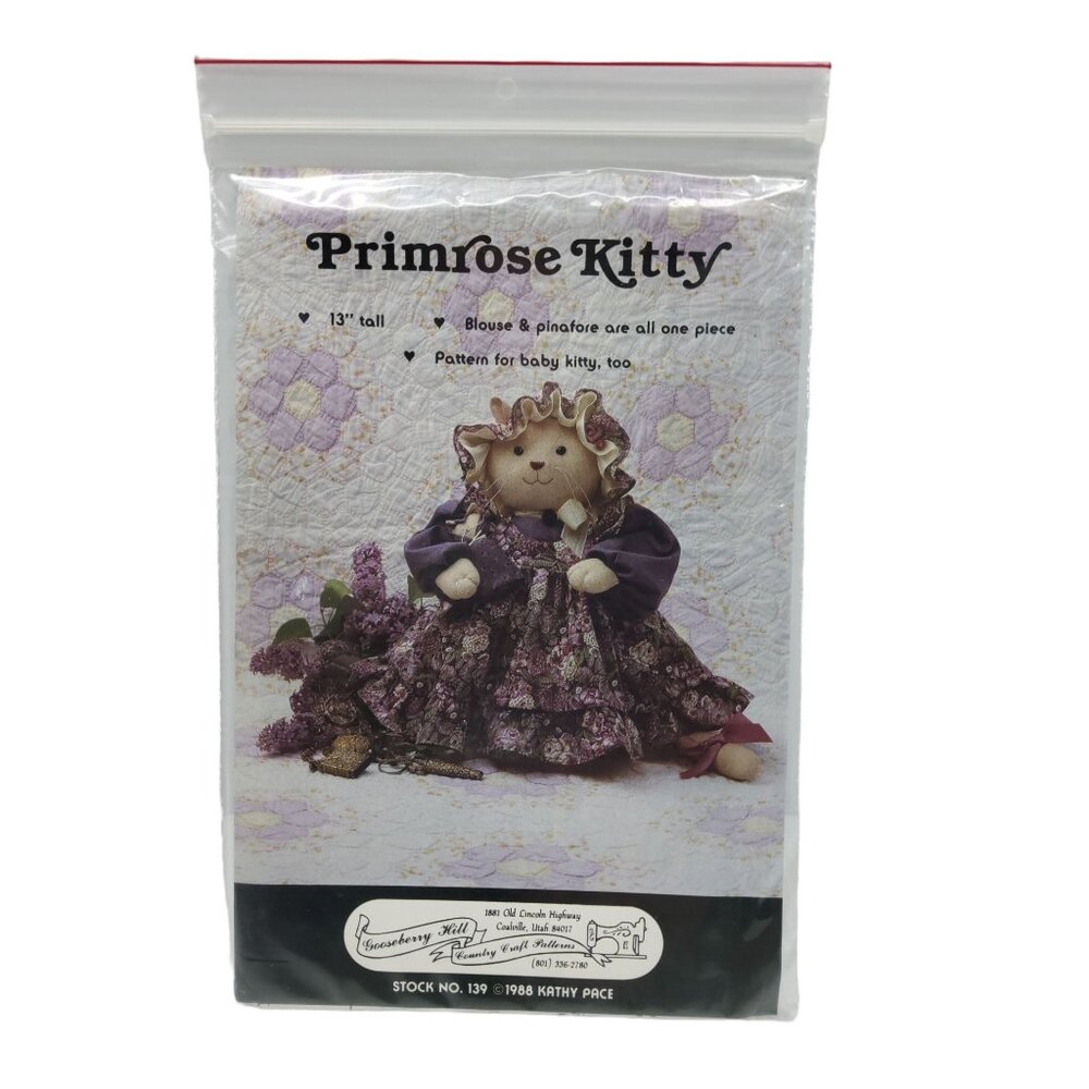 vintage 1988 gooseberry hill primrose 13" kitty blouse & pinafore pattern ##139